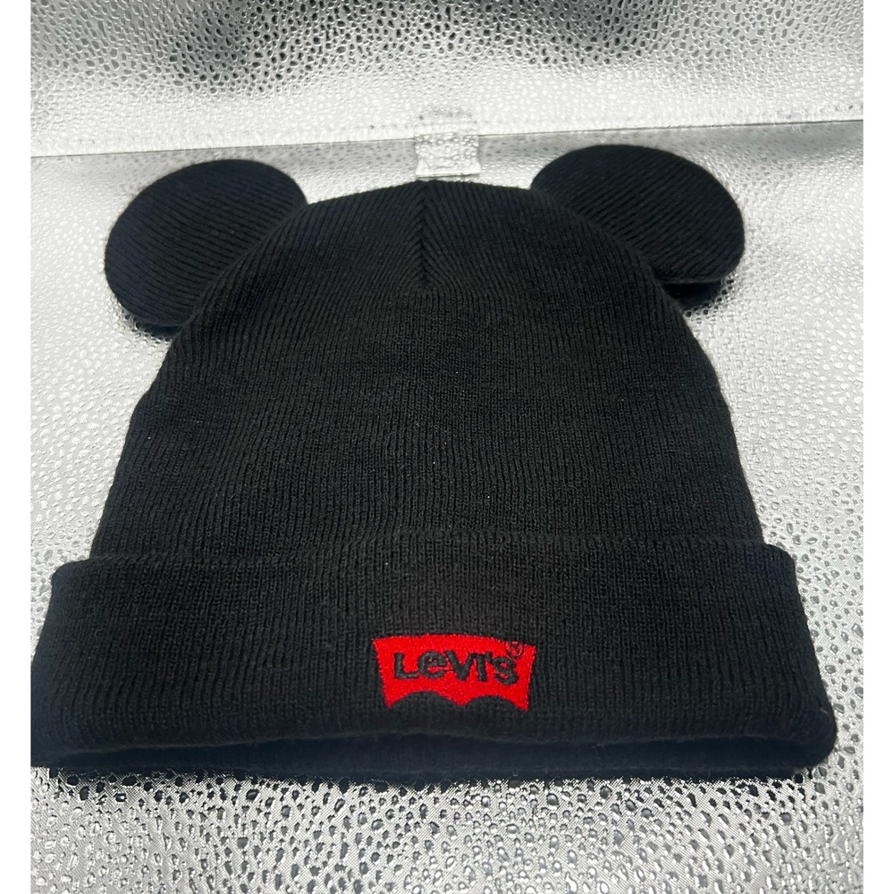 Levis x Disney Mickey Mouse Beanie Hat Black Ears 90th Anniversary 2018 RARE